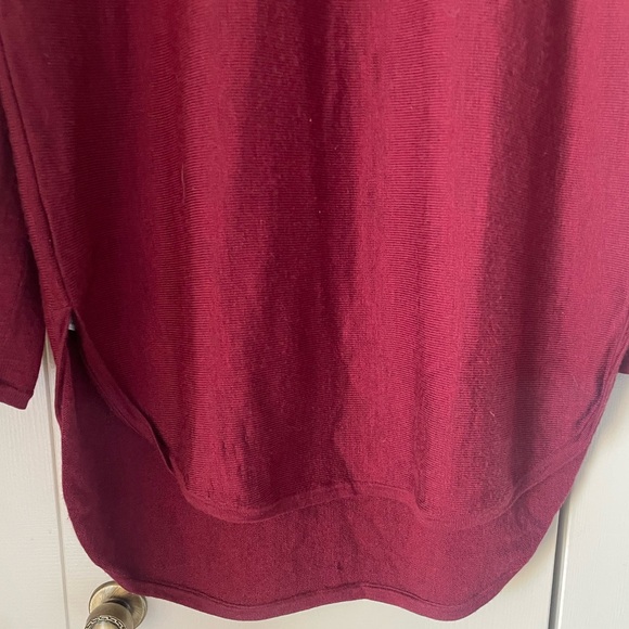 Eileen Fisher | Merino Wool Scoop Neck Sweater. Italian Yarn. Burgundy. Small - Picture 2 of 7